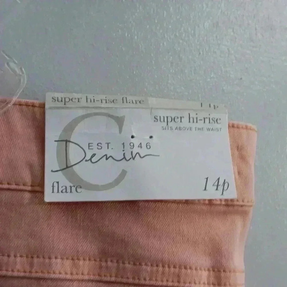 CATO WOMENS PETITE CORAL‎ FLARE JEANS CORAL-PINK - Picture 5 of 6